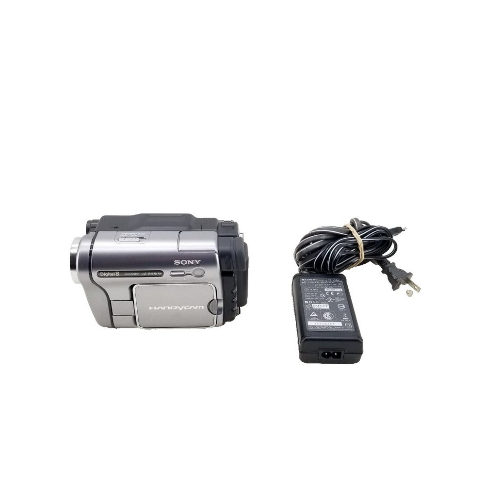 Sony Silver and Black Handycam Camcorder with Power Adapter